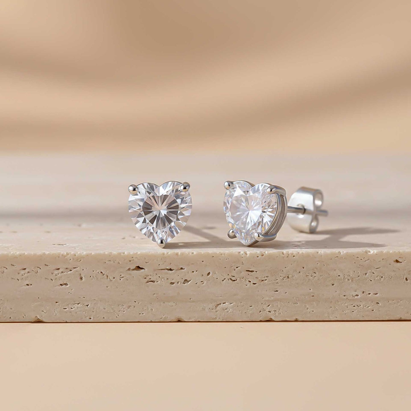 Silver Heart Will Go On Stud Earrings