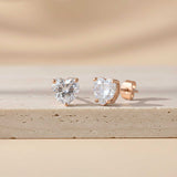 Rose Gold Mini Hearts Stud Earrings Gold Vermeil (2.5 Micron)