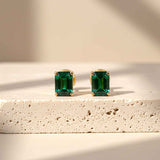 Golden Green Forest Stud Earrings Gold Vermeil (2.5 Micron)