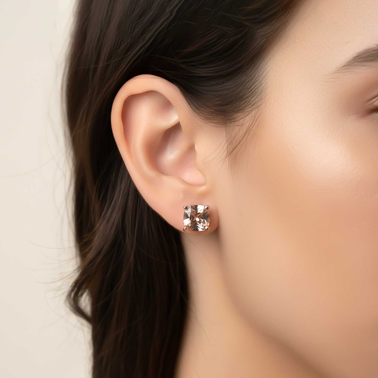 Rose Gold Chocolate Stud Earrings