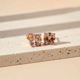 Rose Gold Chocolate Stud Earrings Gold Vermeil (2.5 Micron)