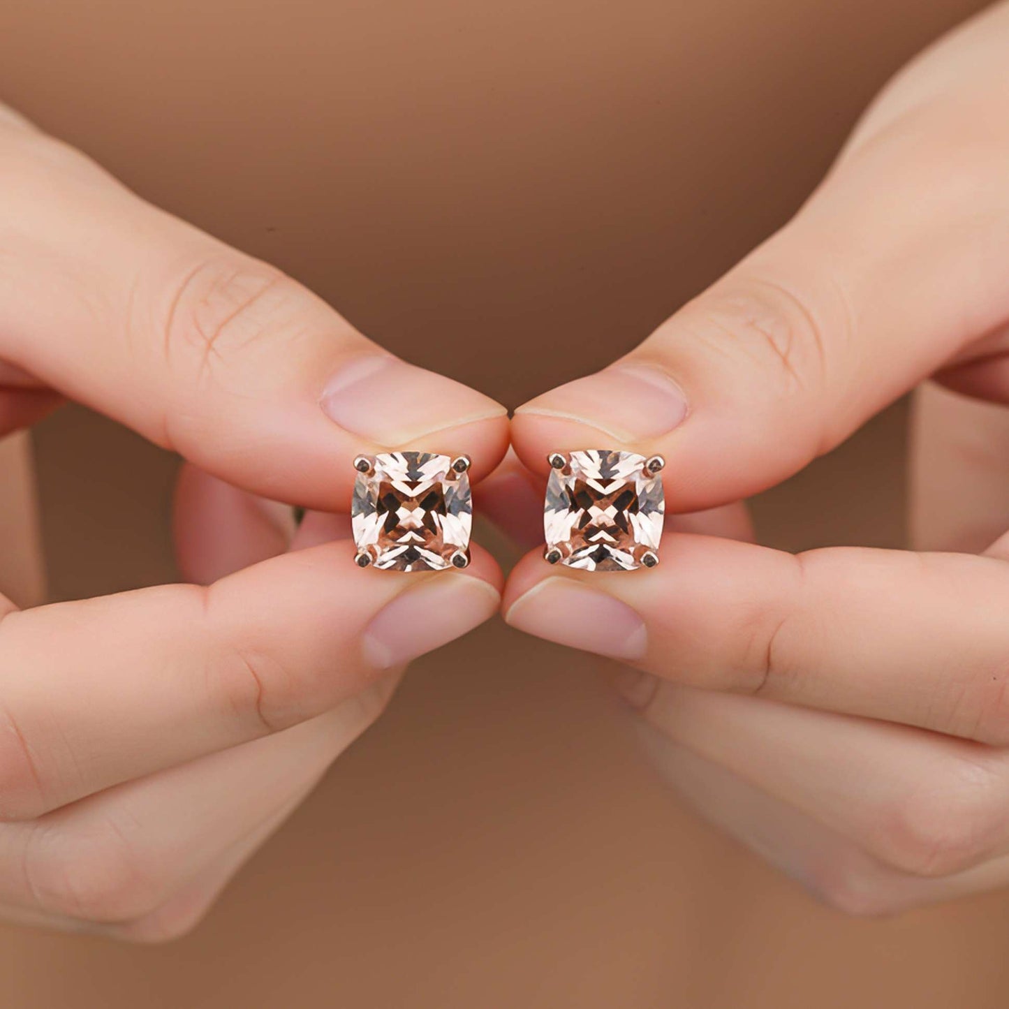 Rose Gold Chocolate Stud Earrings