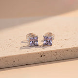 Silver Purple Haze Stud Earrings Gold Vermeil (2.5 Micron)