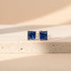 Silver Royal Blue Stud Earrings Gold Vermeil (2.5 Micron)