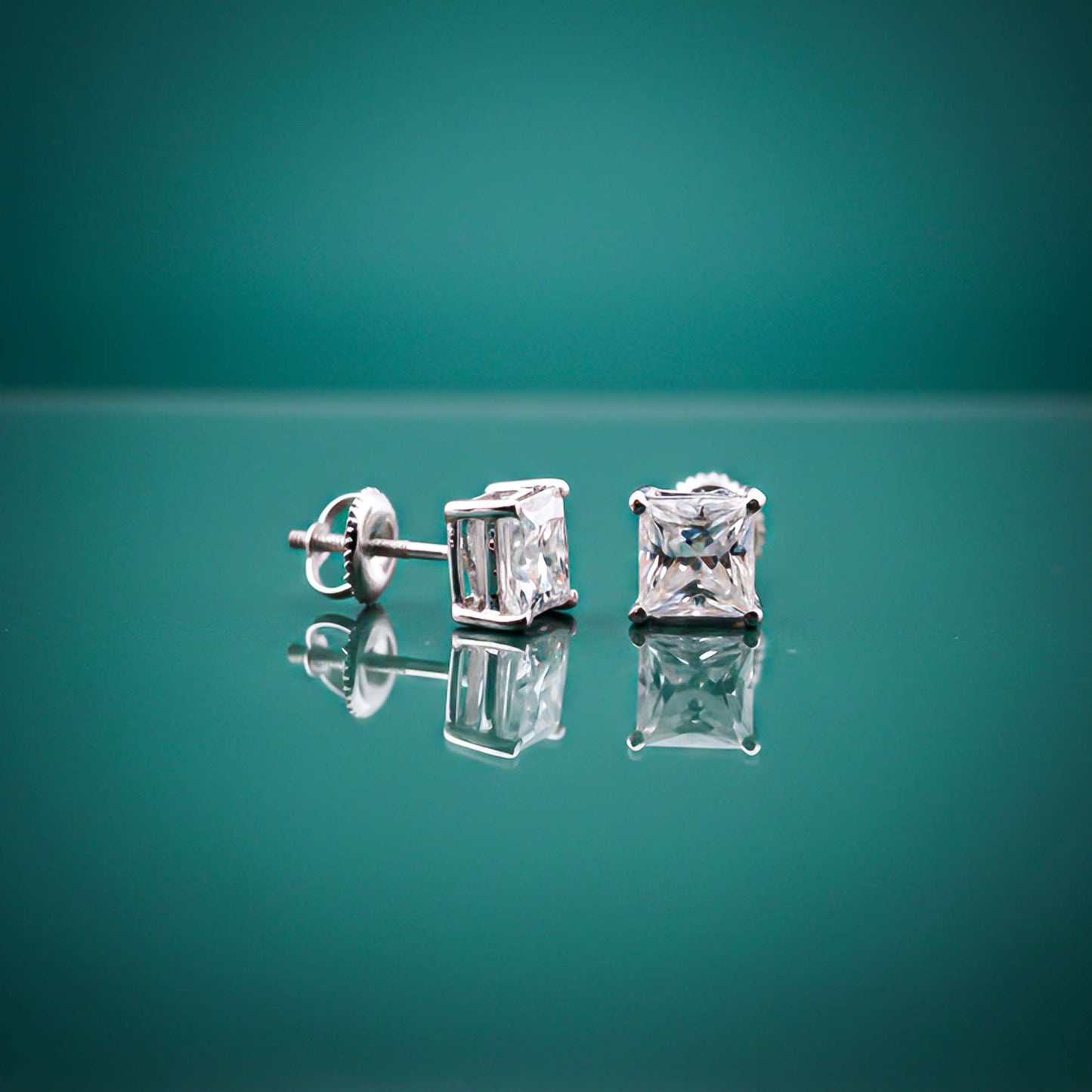 Silver Princess Tiny Stud Earrings