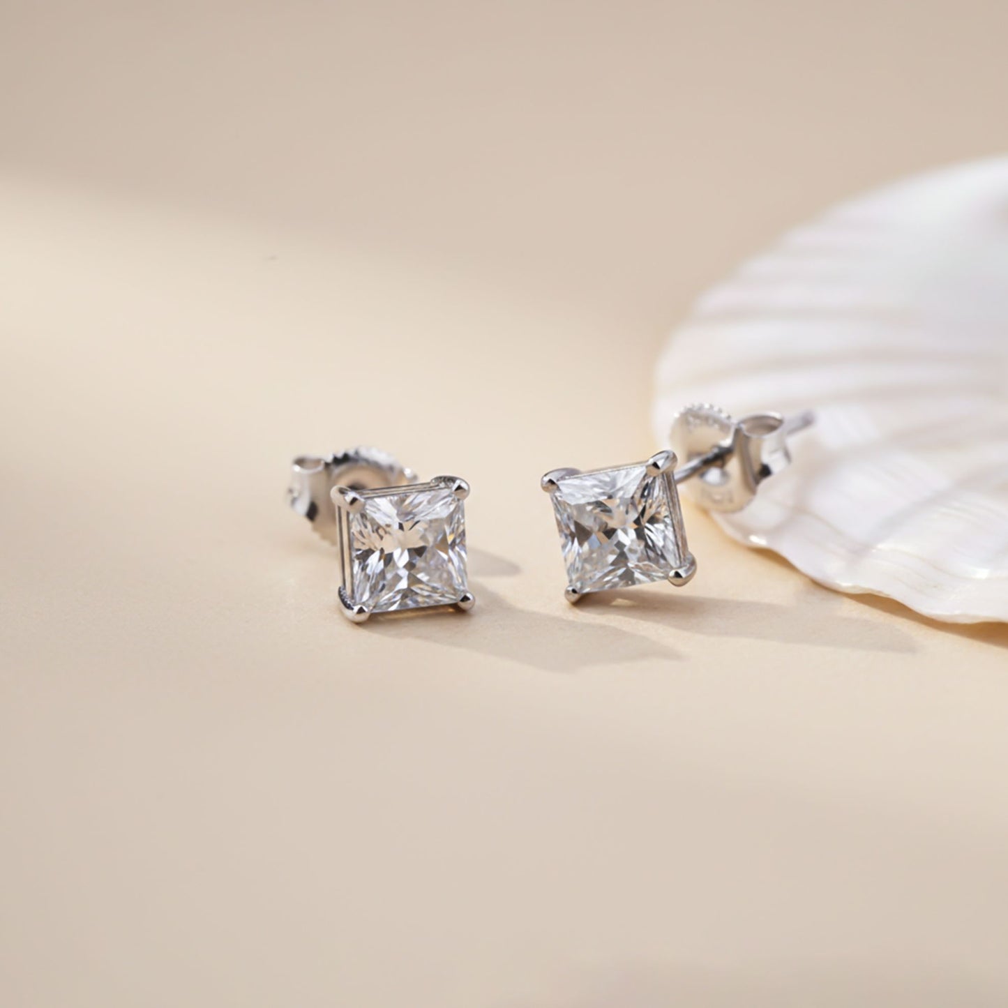 Silver Princess Tiny Stud Earrings