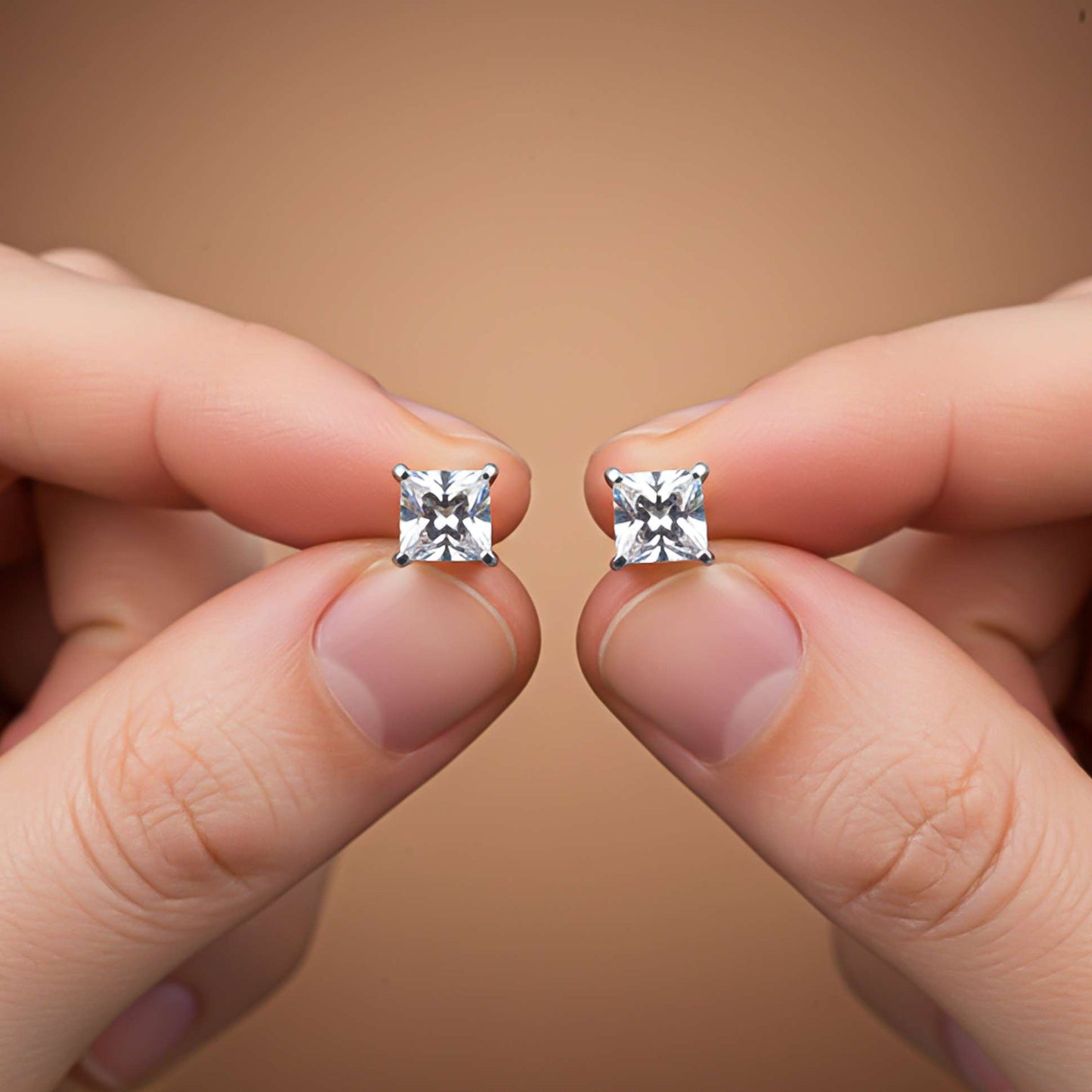 Silver Princess Tiny Stud Earrings