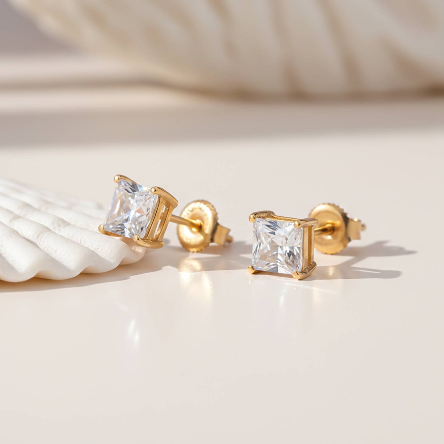 Golden Princess Tiny Stud Earrings