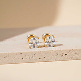 Golden Asscher Minimalist Stud Earrings Gold Vermeil (2.5 Micron)