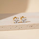 Golden Asscher Minimalist Stud Earrings Gold Vermeil (2.5 Micron)