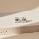Silver Rectangle Zircon Stud Earrings Gold Vermeil (2.5 Micron)