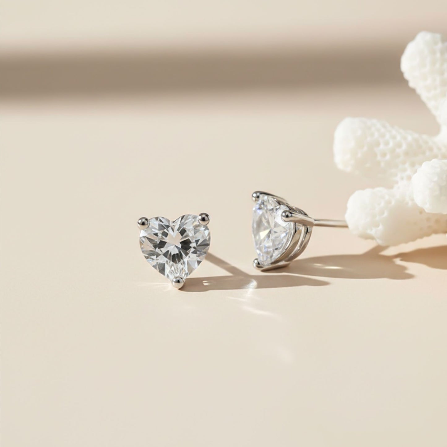 Silver Heart Will Go On Stud Earrings