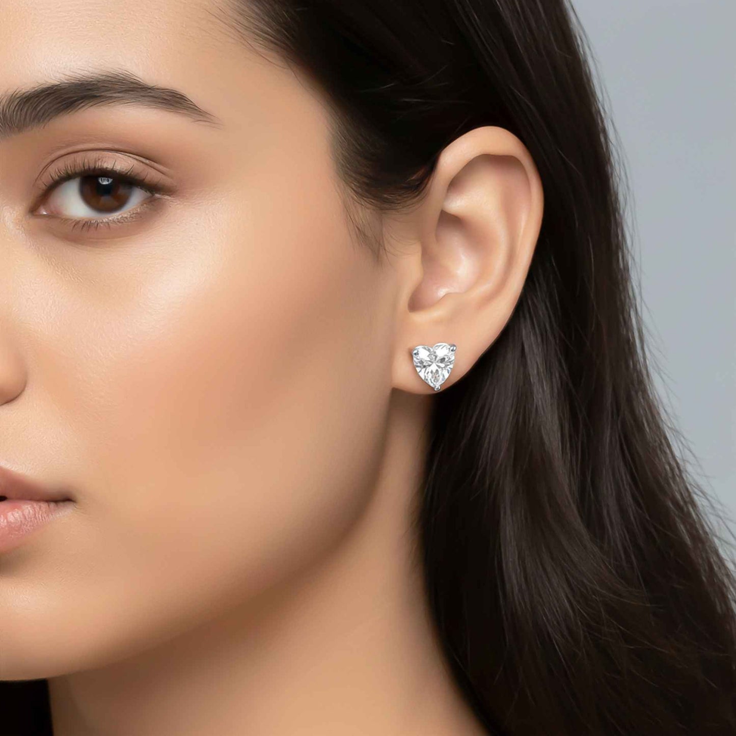 Silver Heart Will Go On Stud Earrings