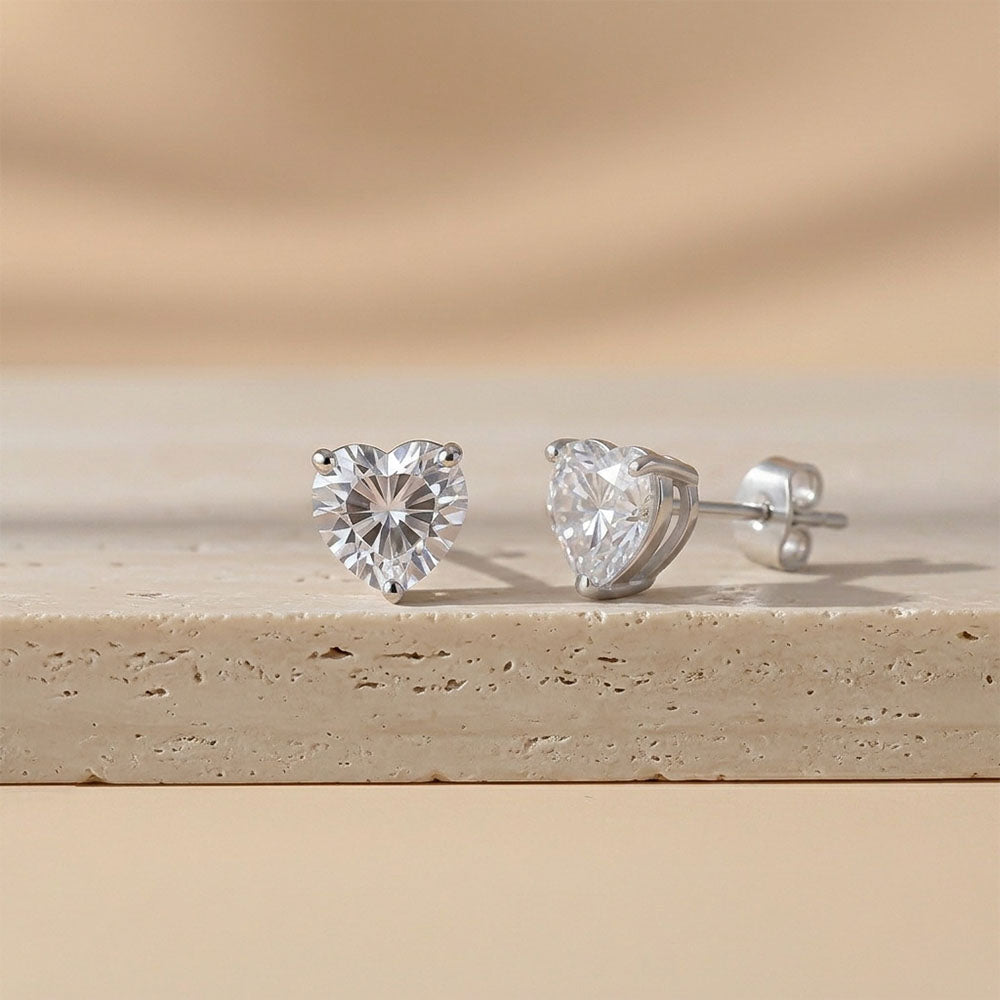 Silver Heart Will Go On Stud Earrings