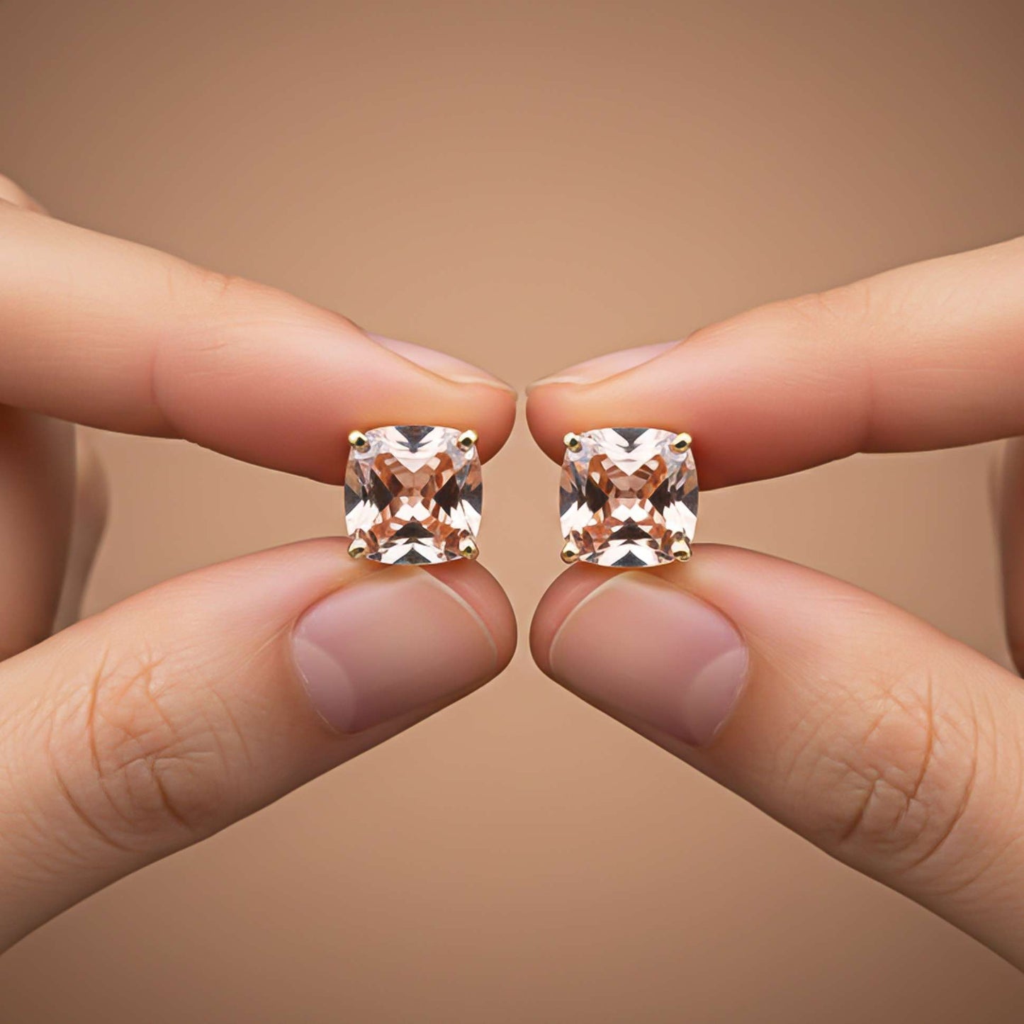 Rose Gold Champaign Stud Earrings