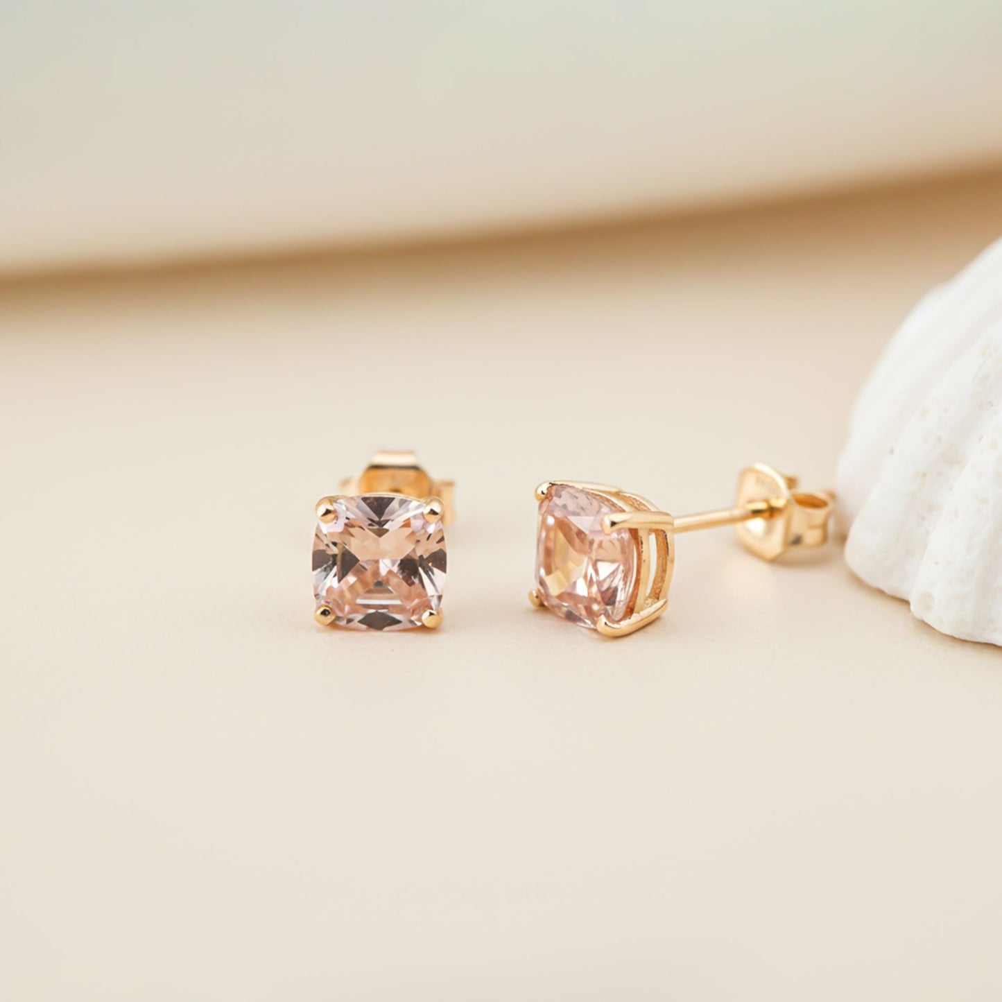 Rose Gold Champaign Stud Earrings