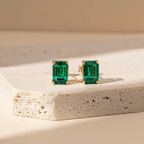 Golden Green Butterfly Back Stud Earrings Gold Vermeil (2.5 Micron)