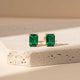 Golden Green Butterfly Back Stud Earrings Gold Vermeil (2.5 Micron)
