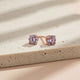 Golden Purple Solitary Stud Earrings Gold Vermeil (2.5 Micron)
