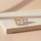 Golden Hip-Hop Stud Earrings Gold Vermeil (2.5 Micron)
